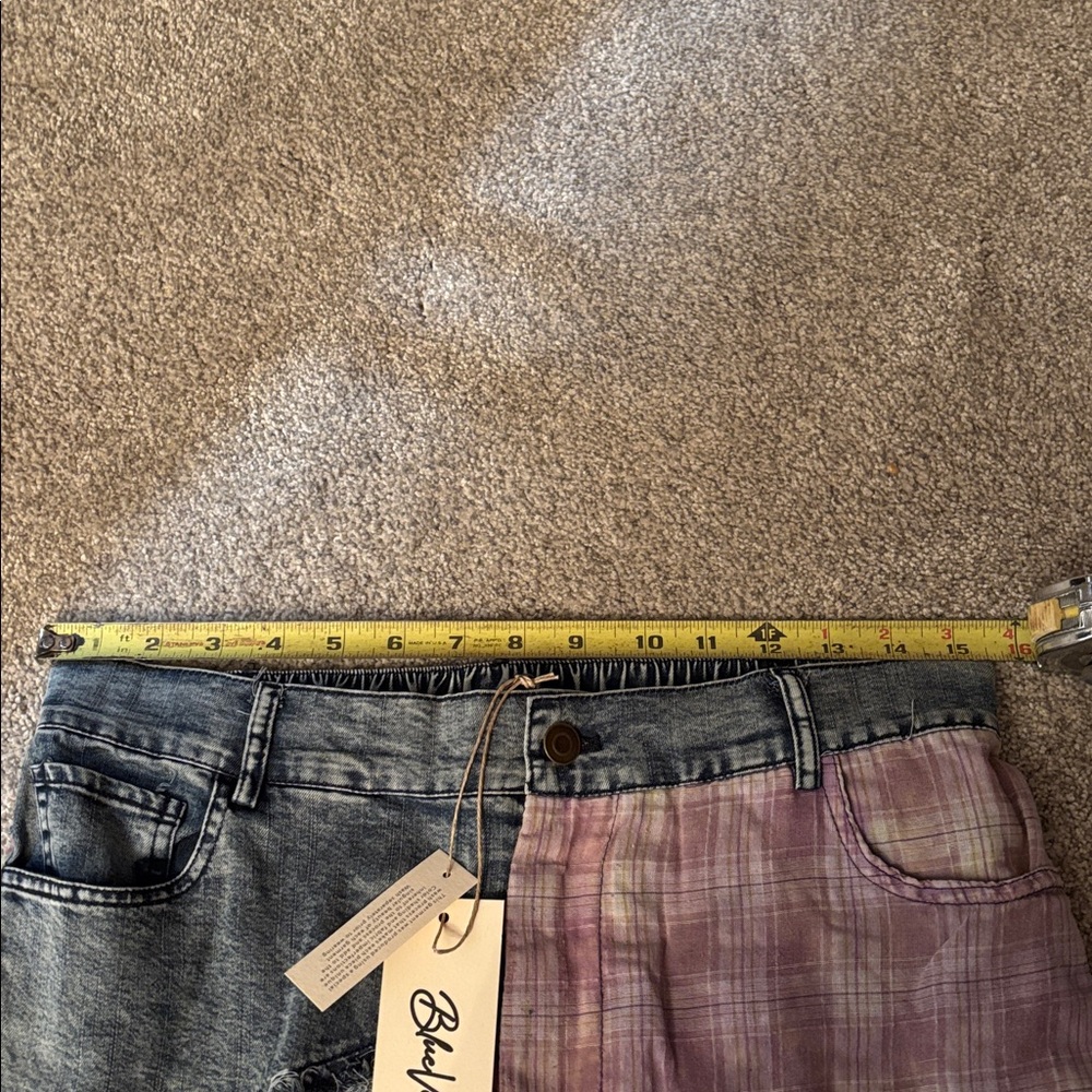 Blue Velvet Contrasting Patchwork Denim Wide-Leg Pants Size M NWT Sealed Bag - Picture 10 of 10